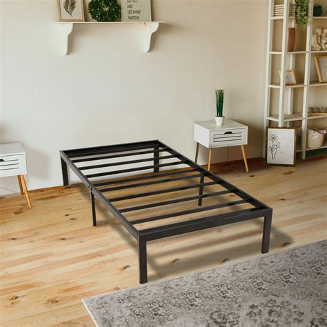 metal twin bed frame no box spring|twin bed frame without foundation.